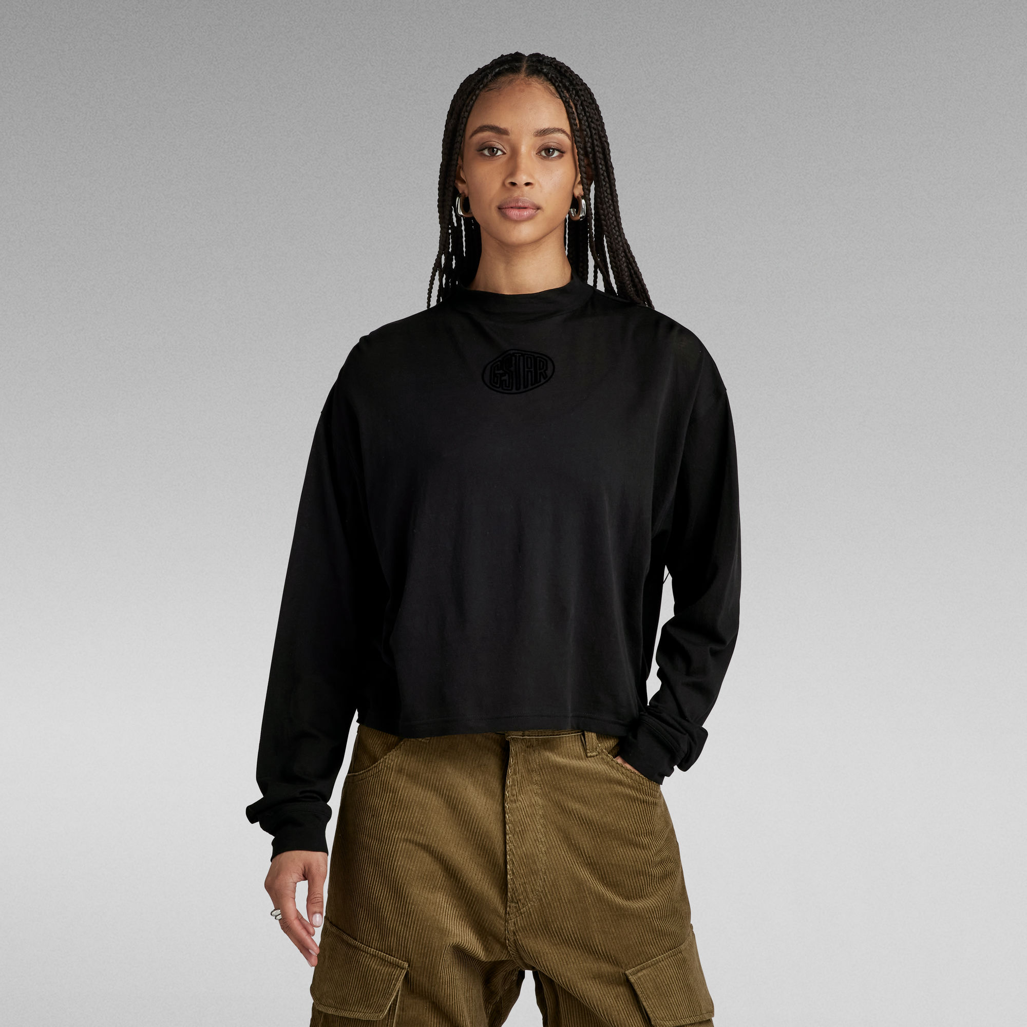 G-Star RAW Mock Graphic Loose Top - Zwart - Dames