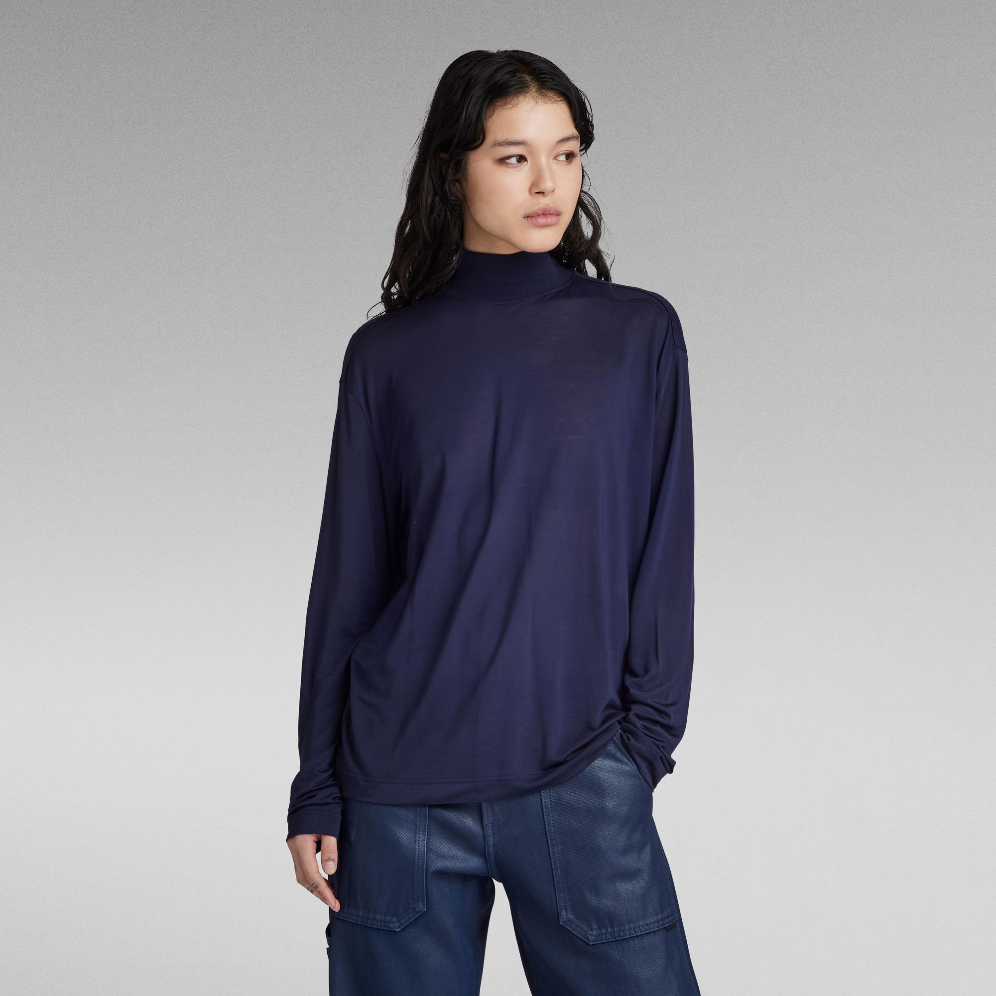 G-Star RAW Essential Mock Loose Top - Donkerblauw - Dames