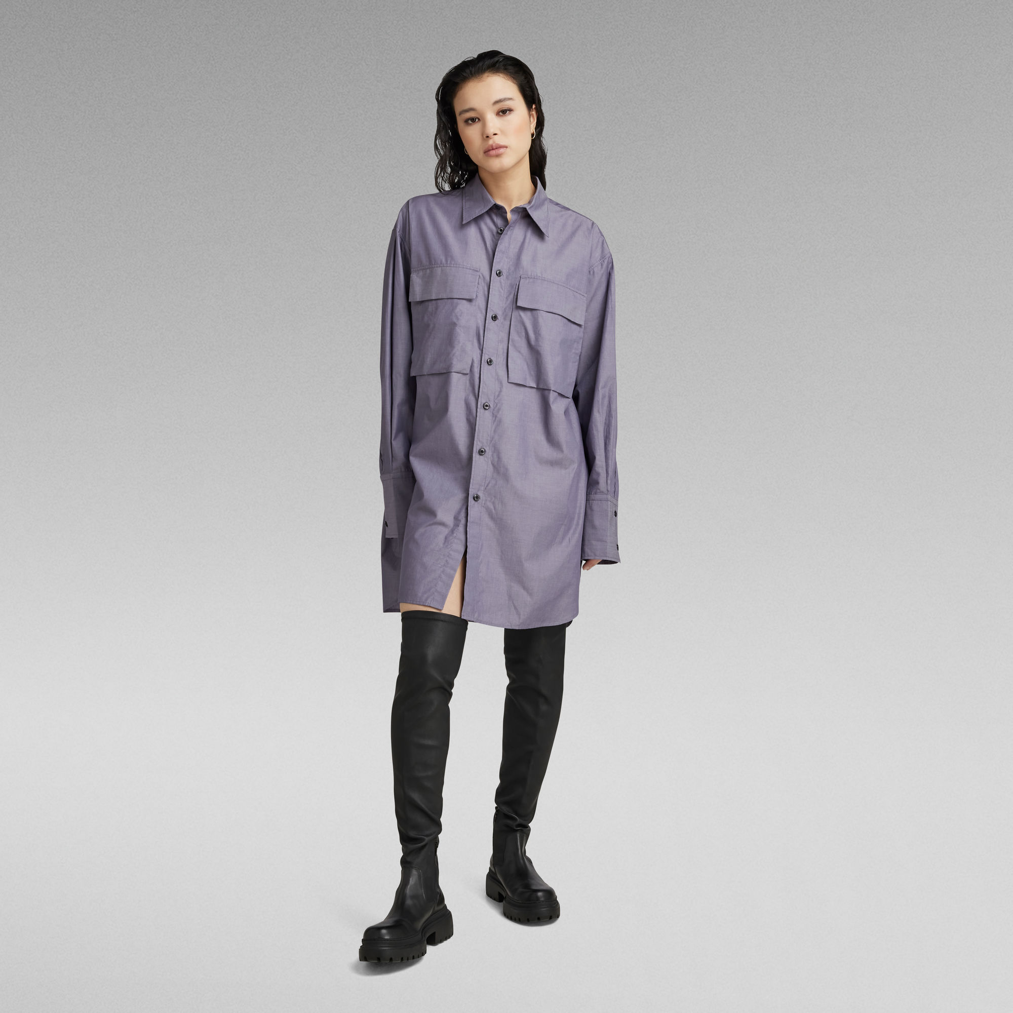 G-Star RAW Oversized Boyfriend Shirt - Paars - Dames