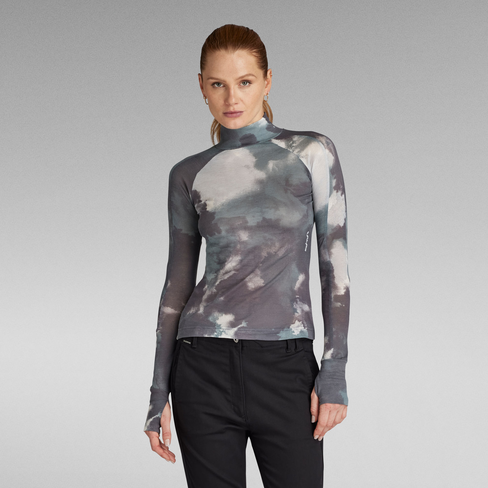 G-Star RAW Blurry Camo Slim Mock Top - Meerkleurig - Dames