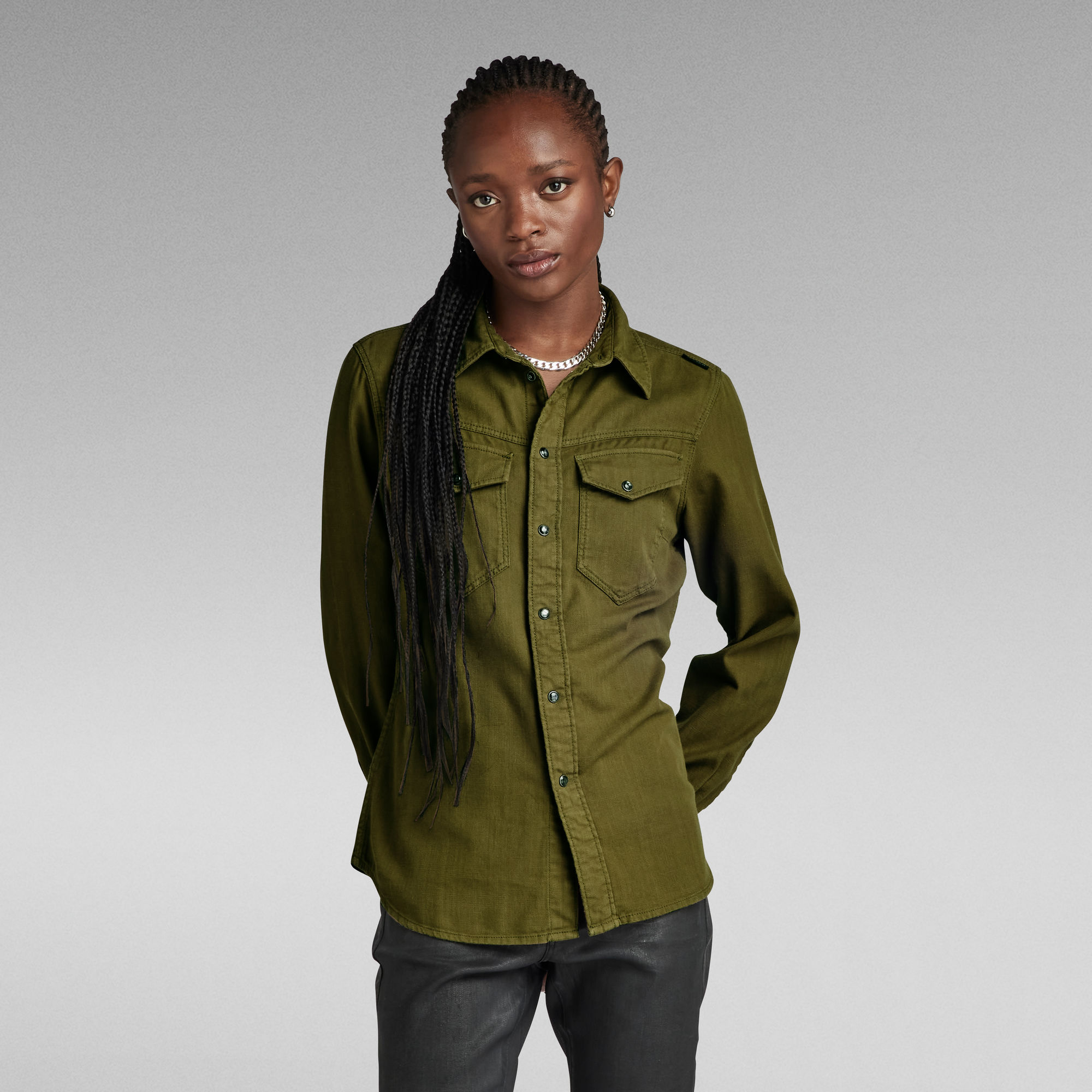 G-Star RAW Slim Shirt - Groen - Dames