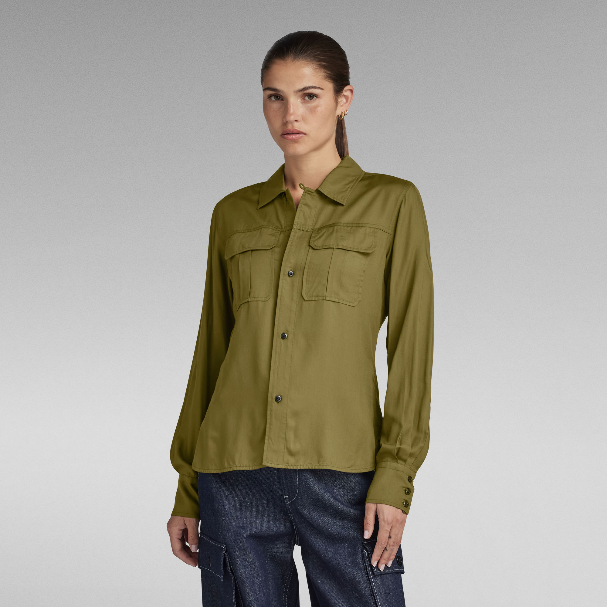 G-Star RAW Fitted Officer Shirt - Groen - Dames