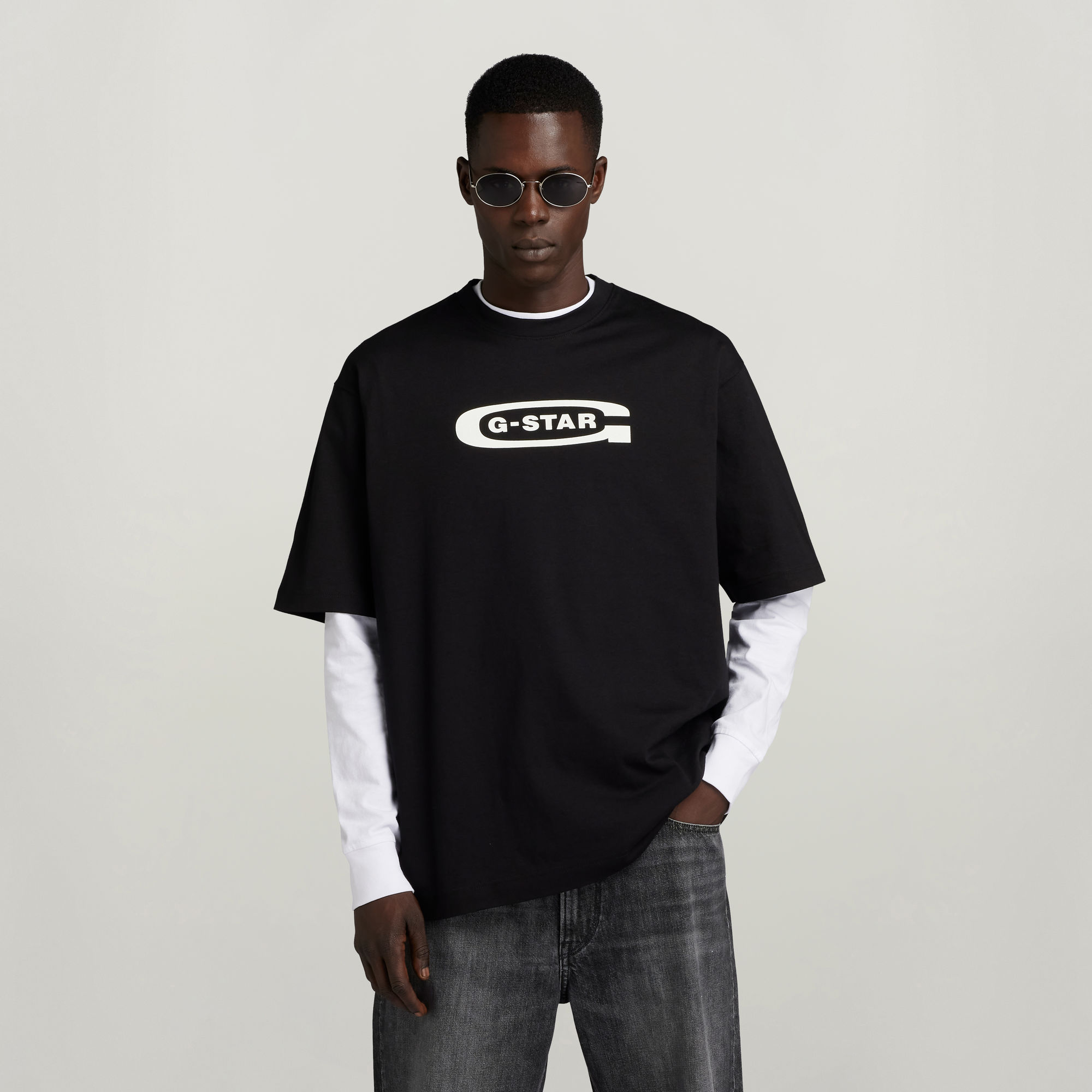 G-Star RAW Old School Logo Boxy T-Shirt - Zwart - Heren