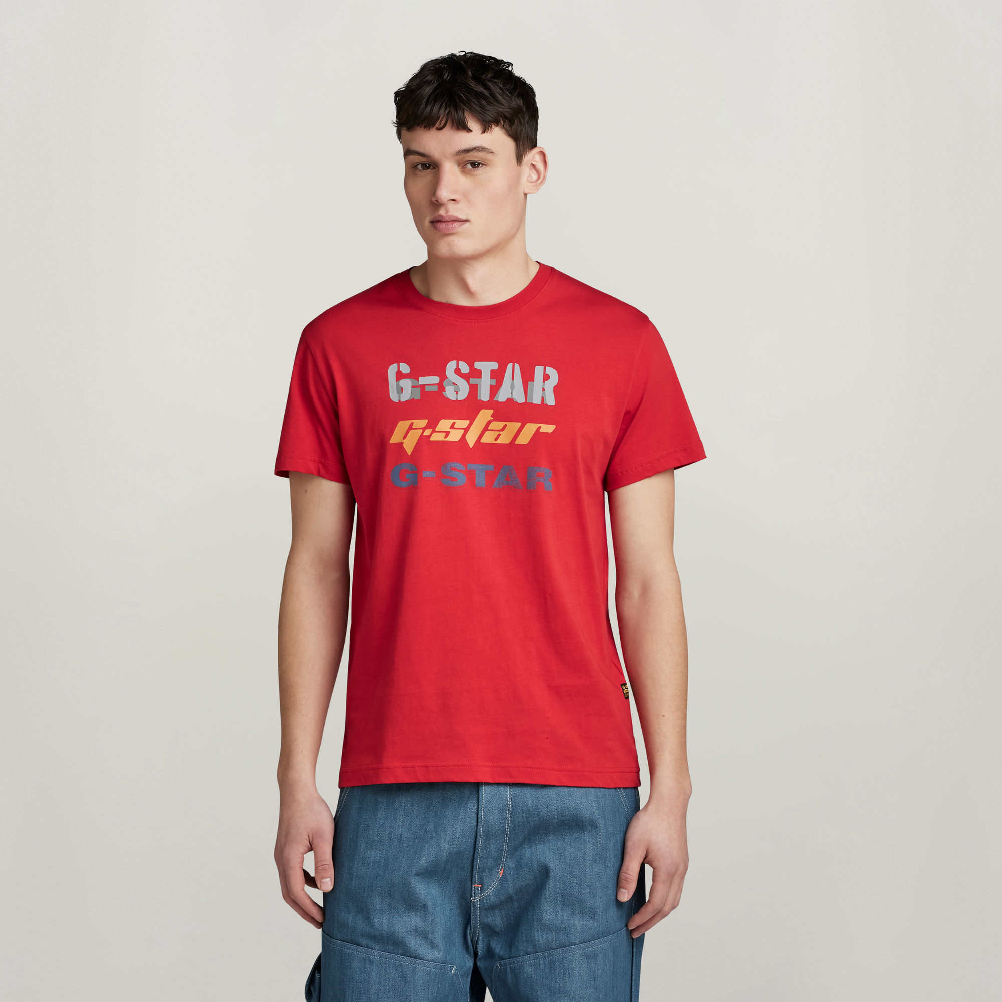 G-Star RAW Triple Logo Graphic T-Shirt - Rood - Heren