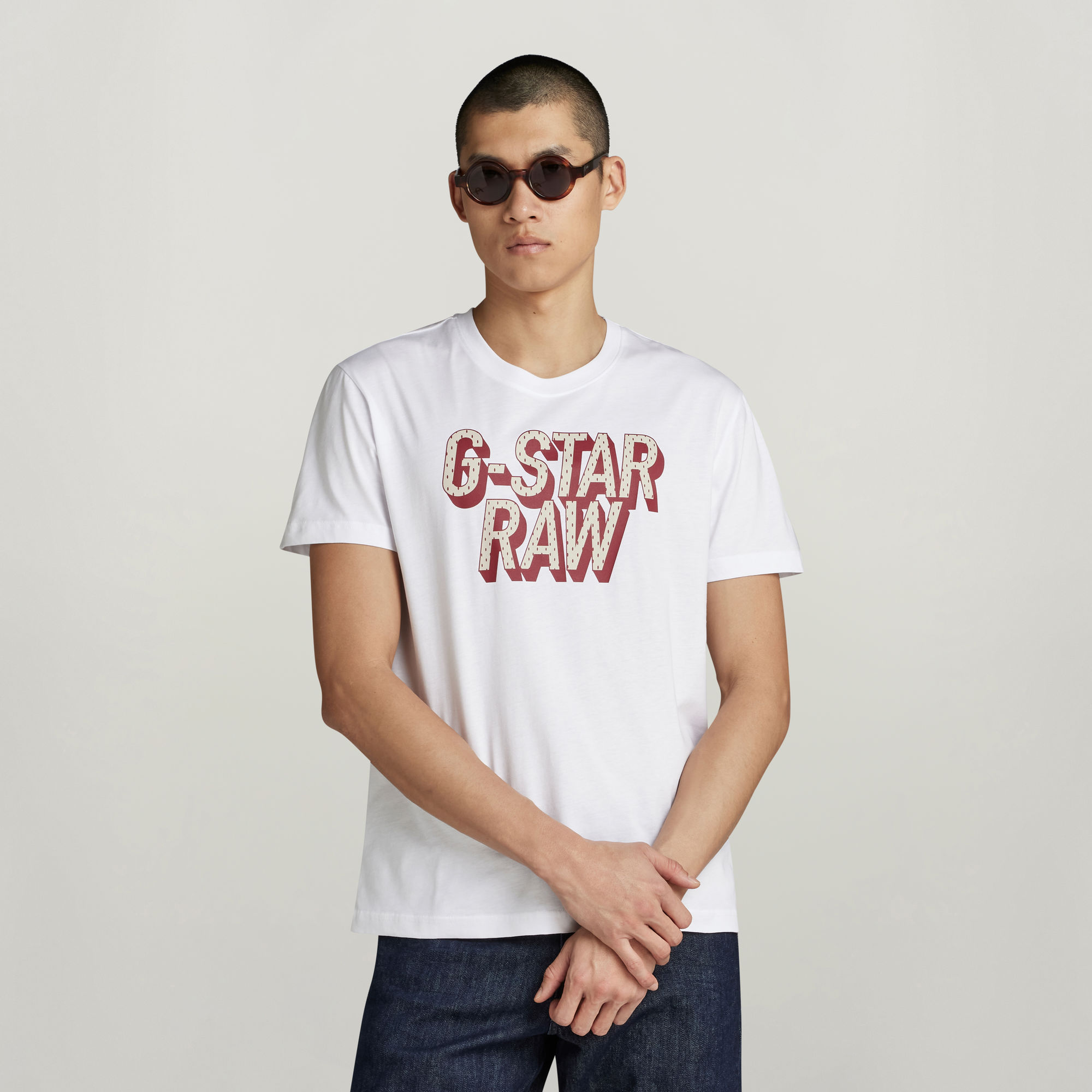 G-Star RAW 3D Dotted Graphic T-Shirt - Wit - Heren