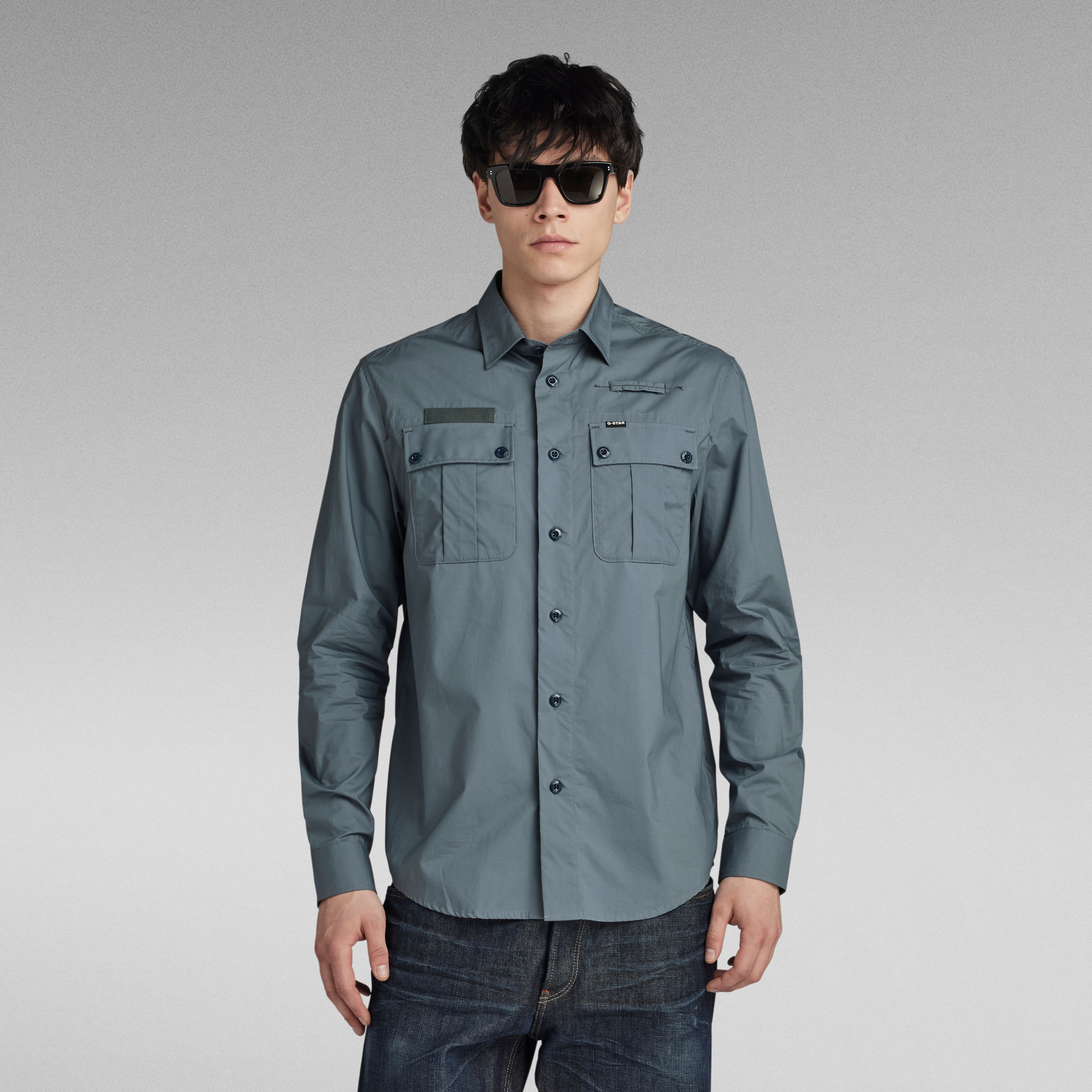 G-Star RAW Police Regular Shirt - Grijs - Heren