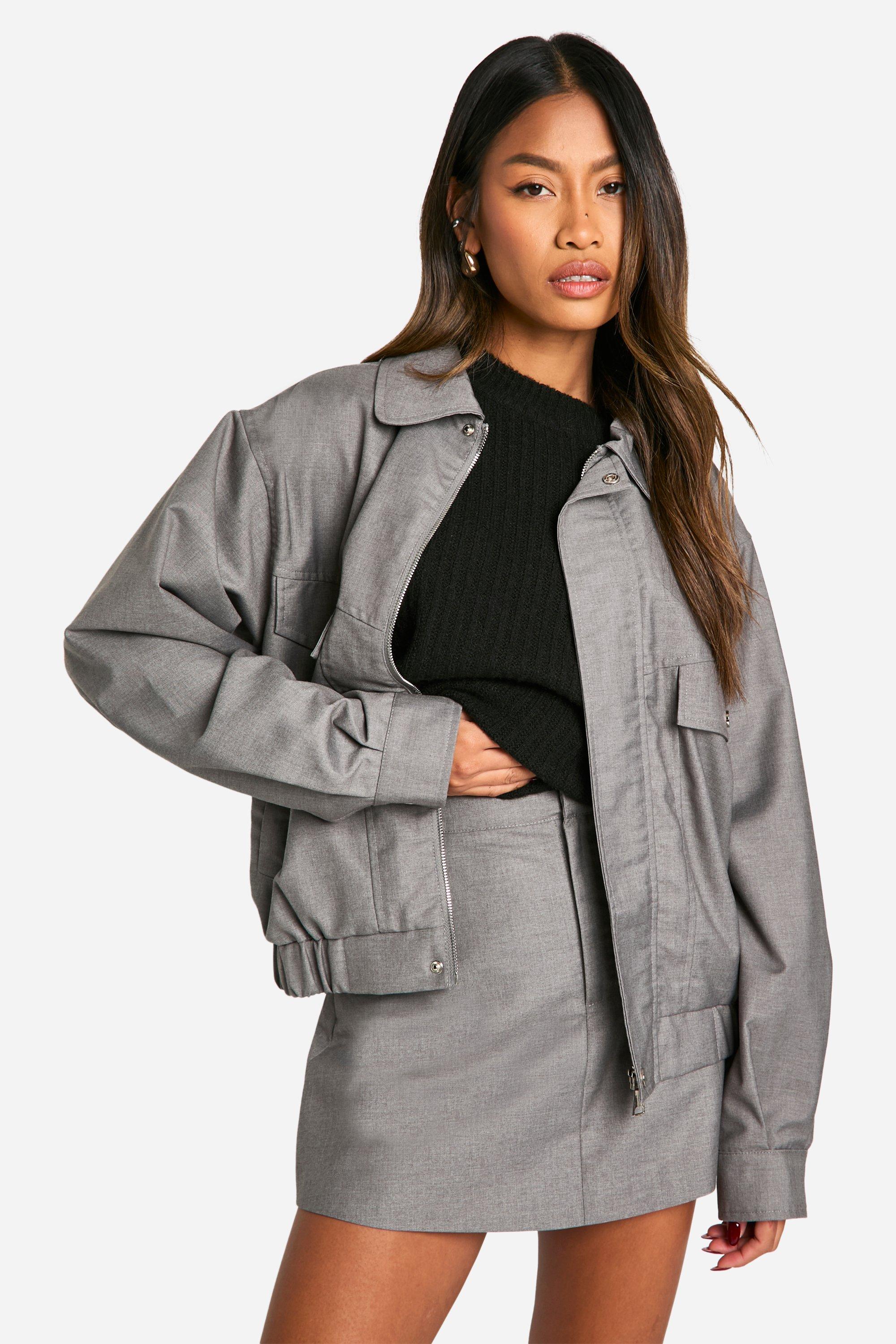 Boohoo Geweven Mini Rokje, Grey