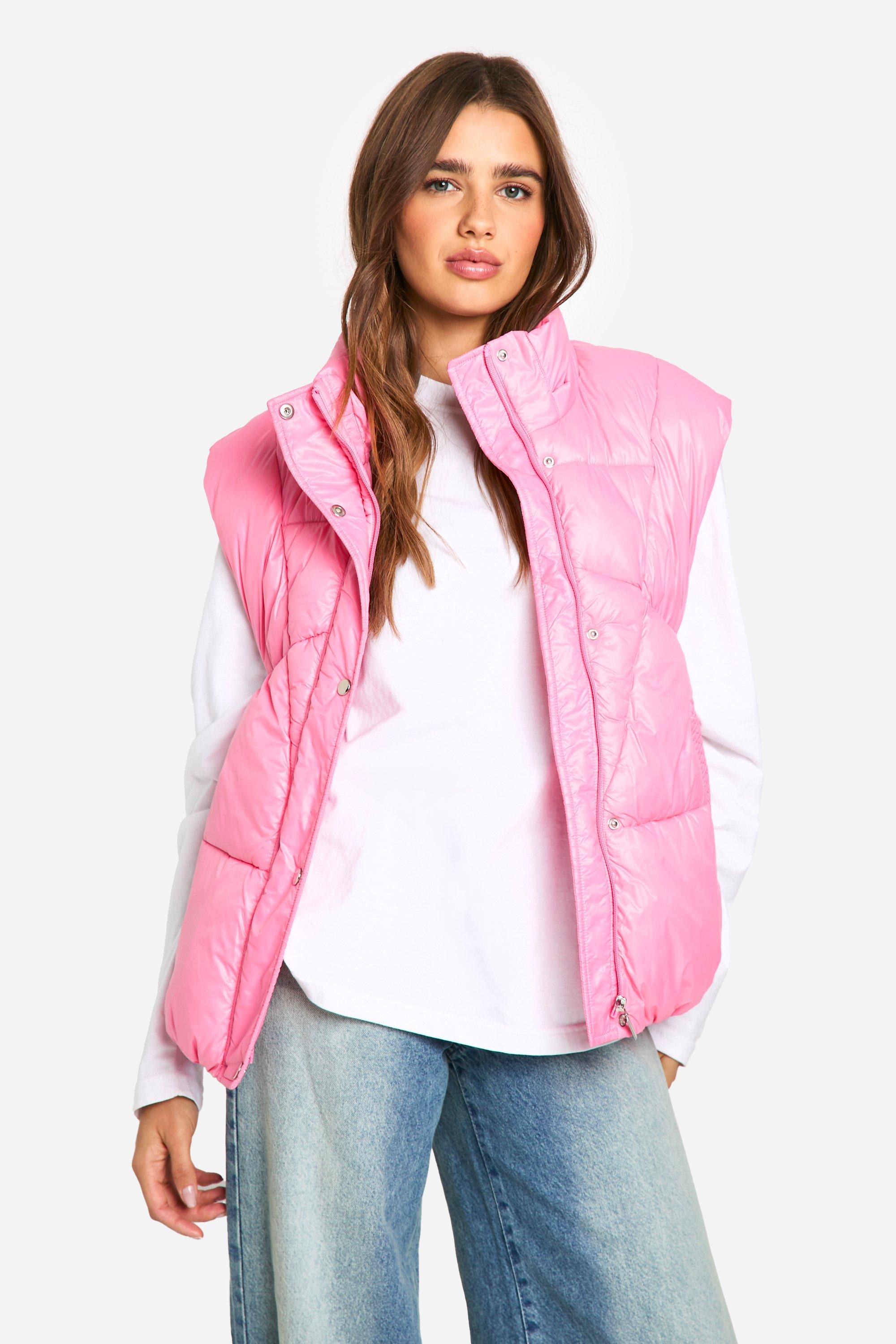 Boohoo Gewatteerde Bodywarmer Met Schoudervulling, Pink