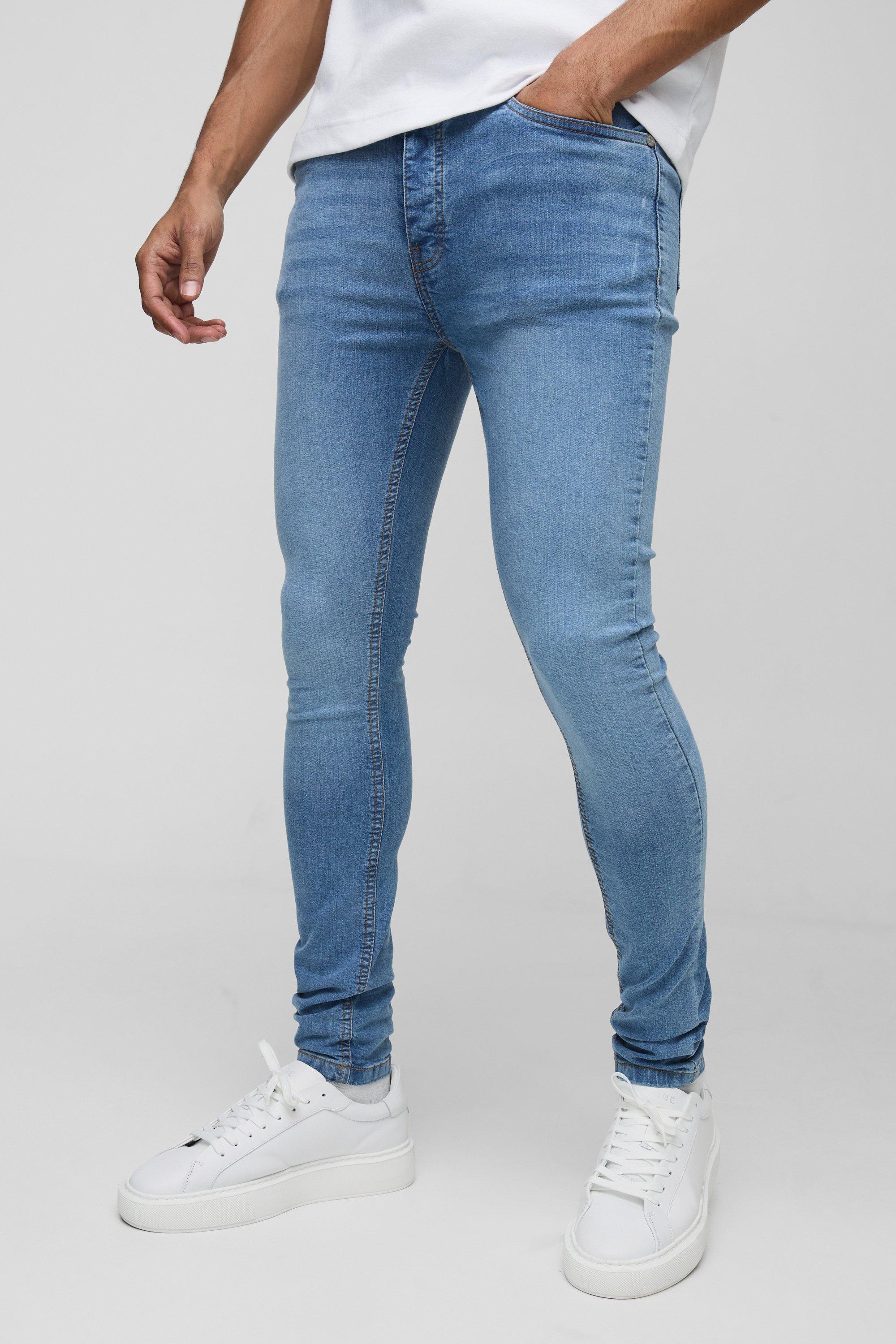 Boohoo Stretch Super Skinny Jeans, Light Blue