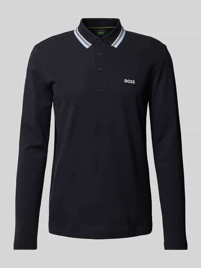 BOSS Green Regular fit poloshirt met labelstitching