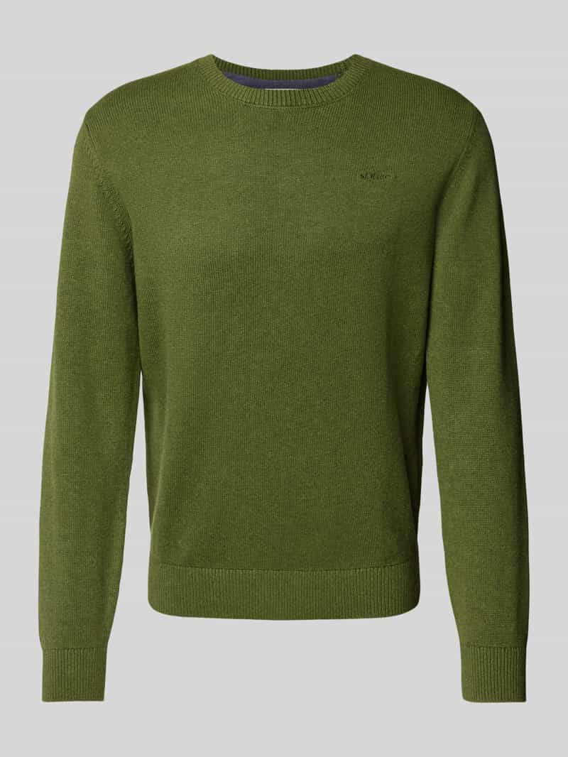 S.Oliver RED LABEL Regular fit gebreide pullover van puur katoen met labelstitching