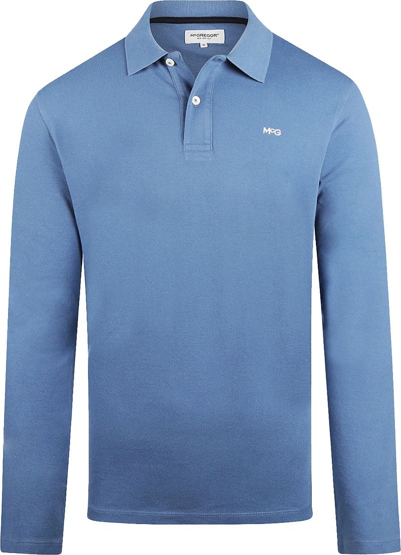 McGregor Long Sleeve Poloshirt Faded Blauw