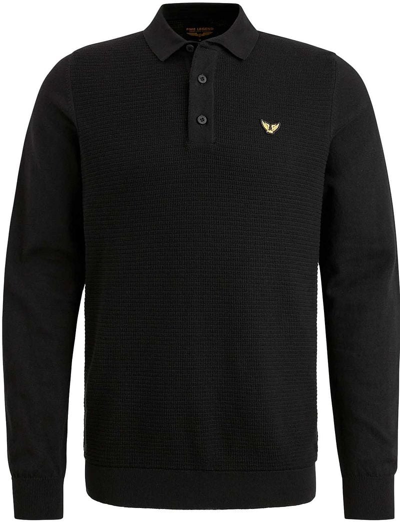 PME Legend Long Sleeve Poloshirt Zwart