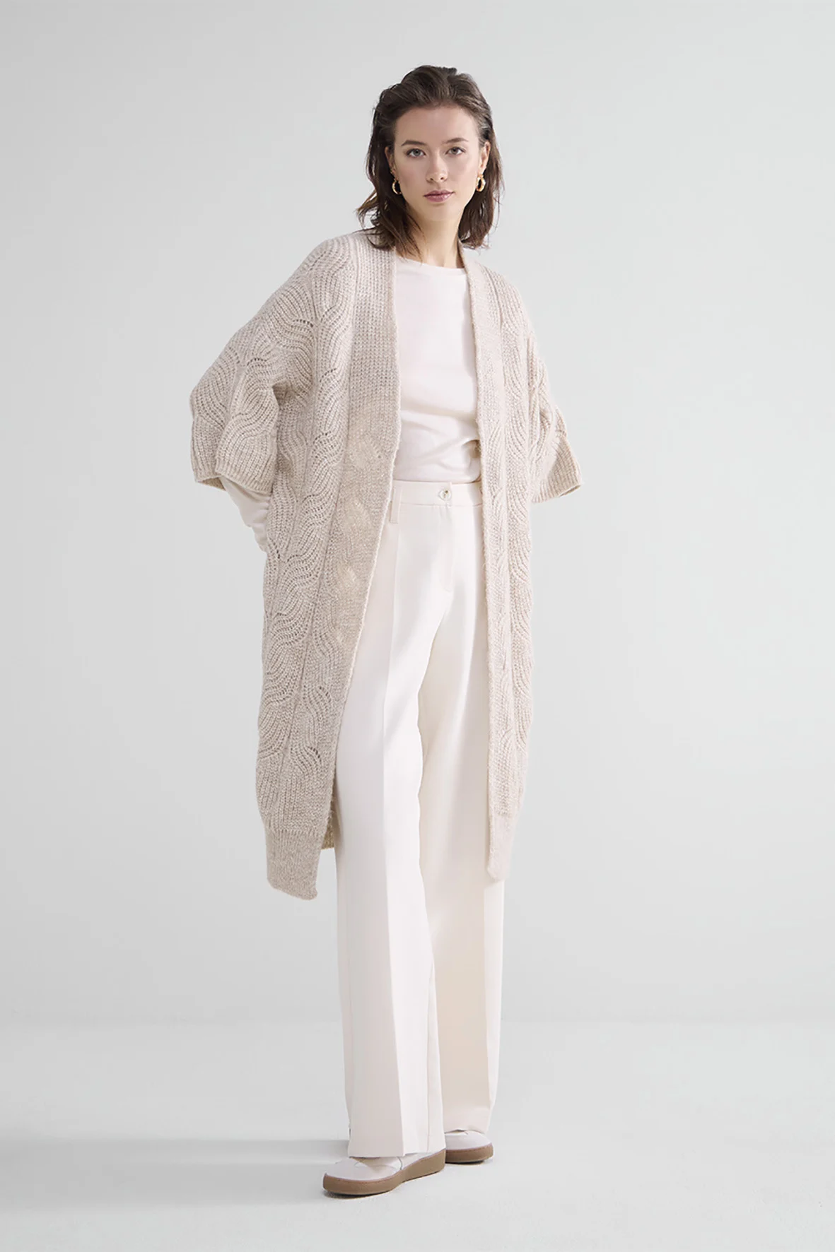 Summum 7s5628-7857 kimono cardigan airy alpaca lurex knit