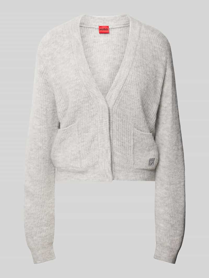 HUGO Gebreide cardigan met labelstitching, model 'Sarendety'