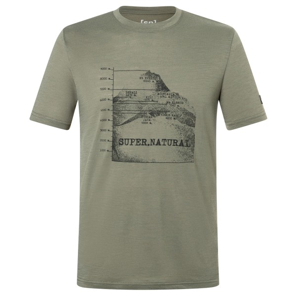 Super.Natural  7 Peaks Tee - Merinoshirt, olijfgroen