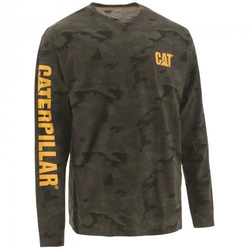 Caterpillar Heren Trademark Banner Camo T-shirt met lange mouwen