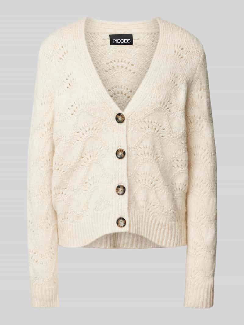 Pieces Regular fit gebreid jack met alpaca en herfstmotief, model 'BIBBI'