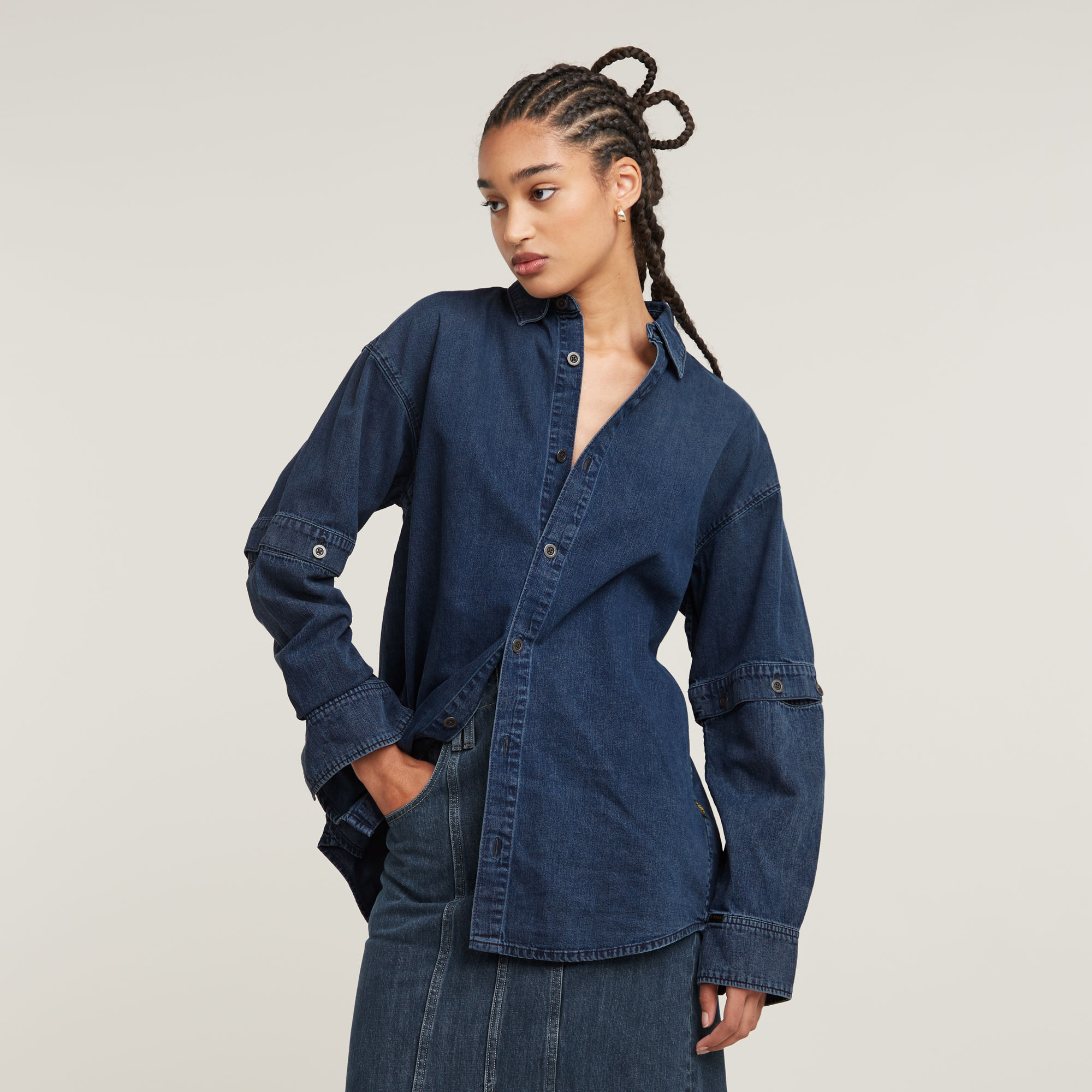 G-Star RAW Blouse Modular - Donkerblauw - Dames