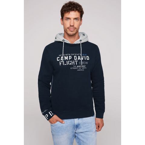 CAMP DAVID Hoodie met frontprint