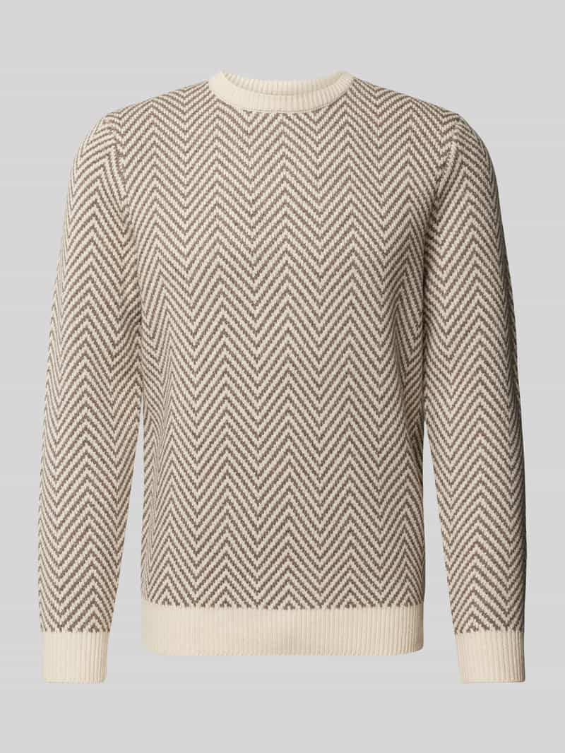 Profuomo Gebreide pullover met ribboorden