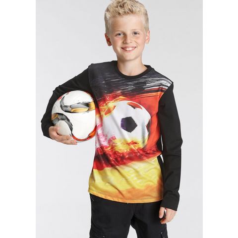 KIDSWORLD Shirt met lange mouwen Voetbal Lange mouwen, basic pasvorm, bedrukt, ronde hals