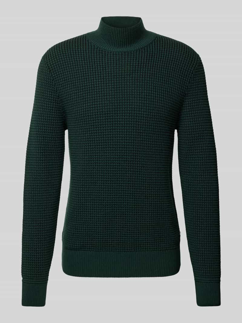 Boss Gebreide pullover met ribboorden