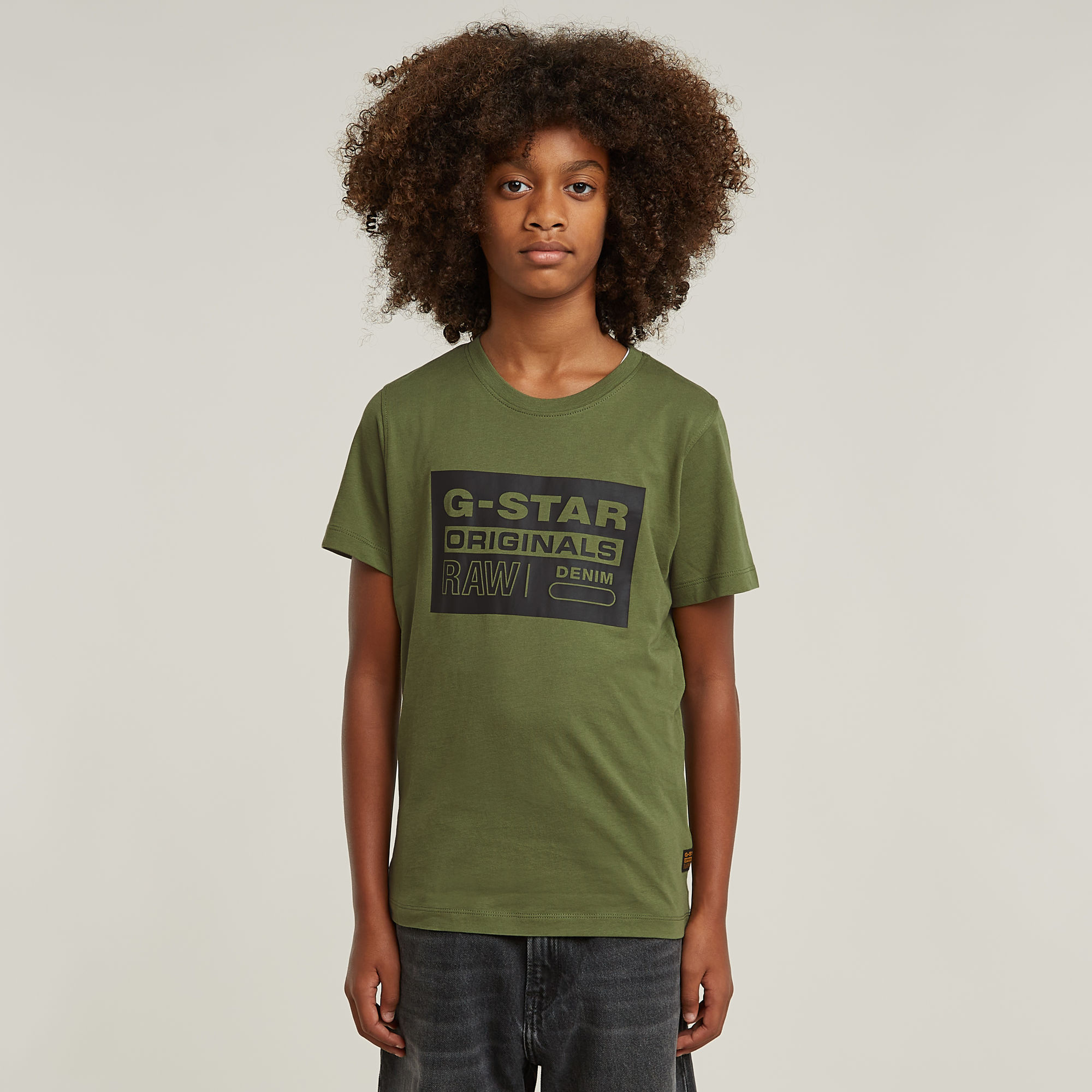 G-Star RAW Kids T-Shirt Regular Logo - Groen - jongens