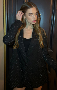 The Musthaves Party: Luxury Strass Blazer Zwart