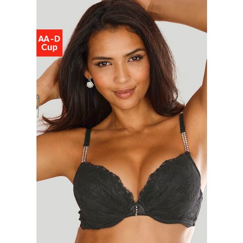 Lascana Push-up-bh Dalia met elegante stras op de schouderbandjes, lingerie