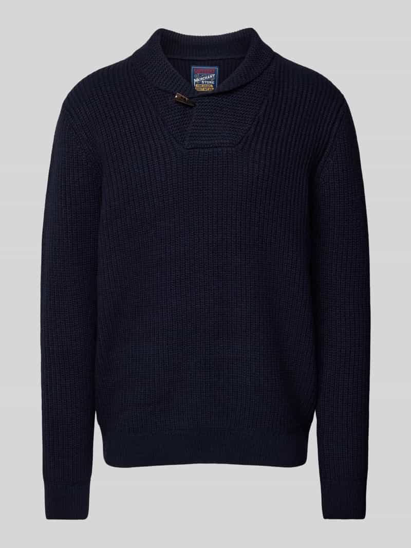 Superdry Gebreide pullover met opstaande kraag