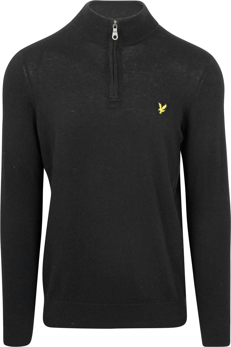 Lyle and Scott Lyle & Scott Half Zip Pullover Merinowol Zwart