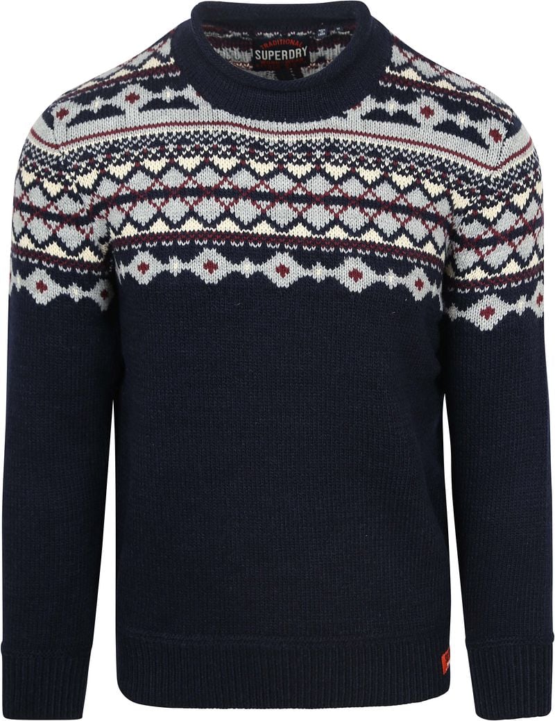 Superdry Fairisle Trui Navy