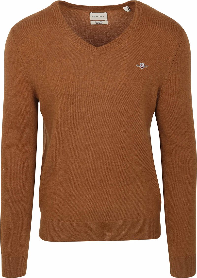 Gant Pullover V-Hals Woolblend Camel