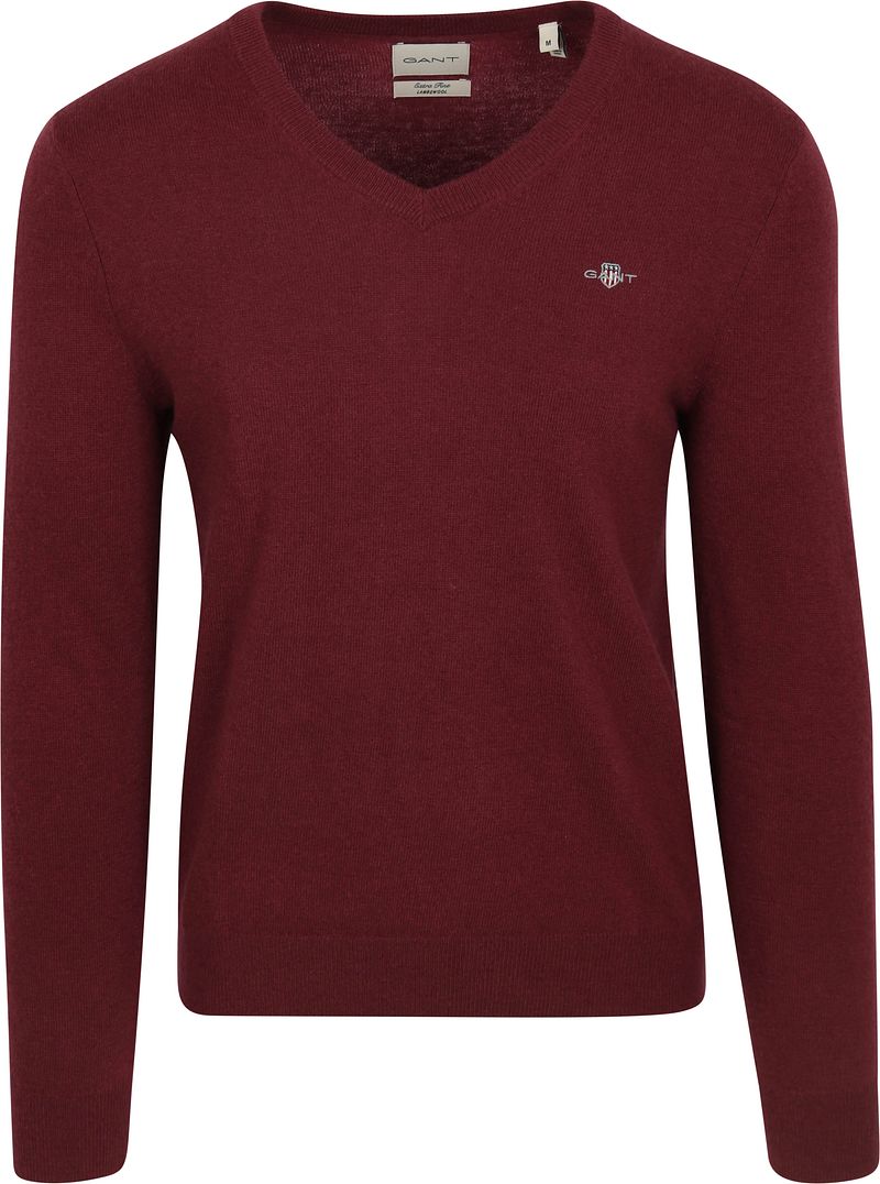 Gant Pullover V-Hals Woolblend Bordeaux