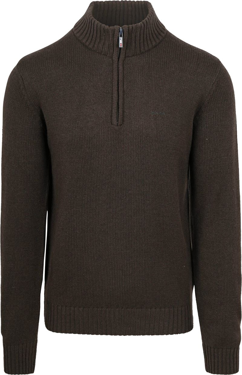 New zealand auckland NZA Half Zip Pullover Wool Mix Adan Dunkelbraun