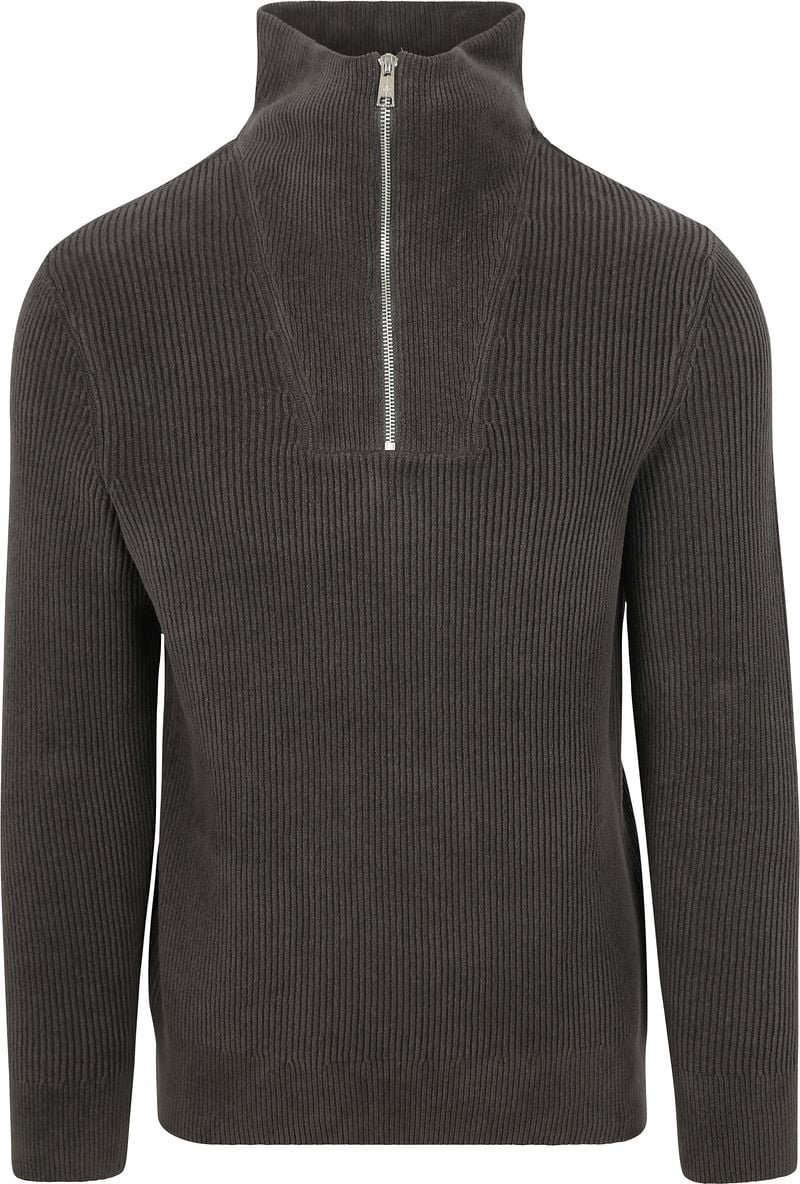 Marc O'Polo Half Zip Trui Antraciet