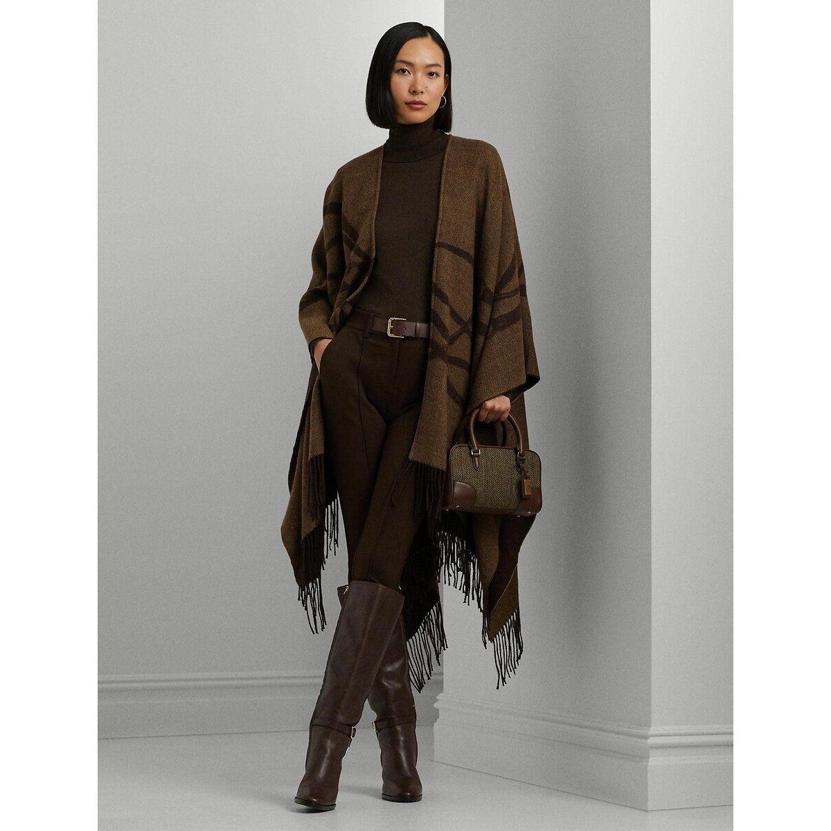 LAUREN RALPH LAUREN Poncho met franjes, zonder mouwen