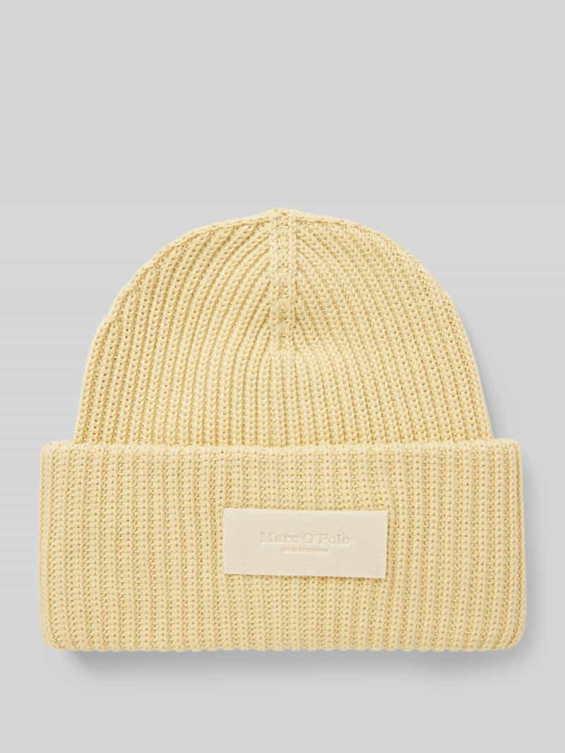 Marc O'Polo Beanie van puur katoen met labelpatch