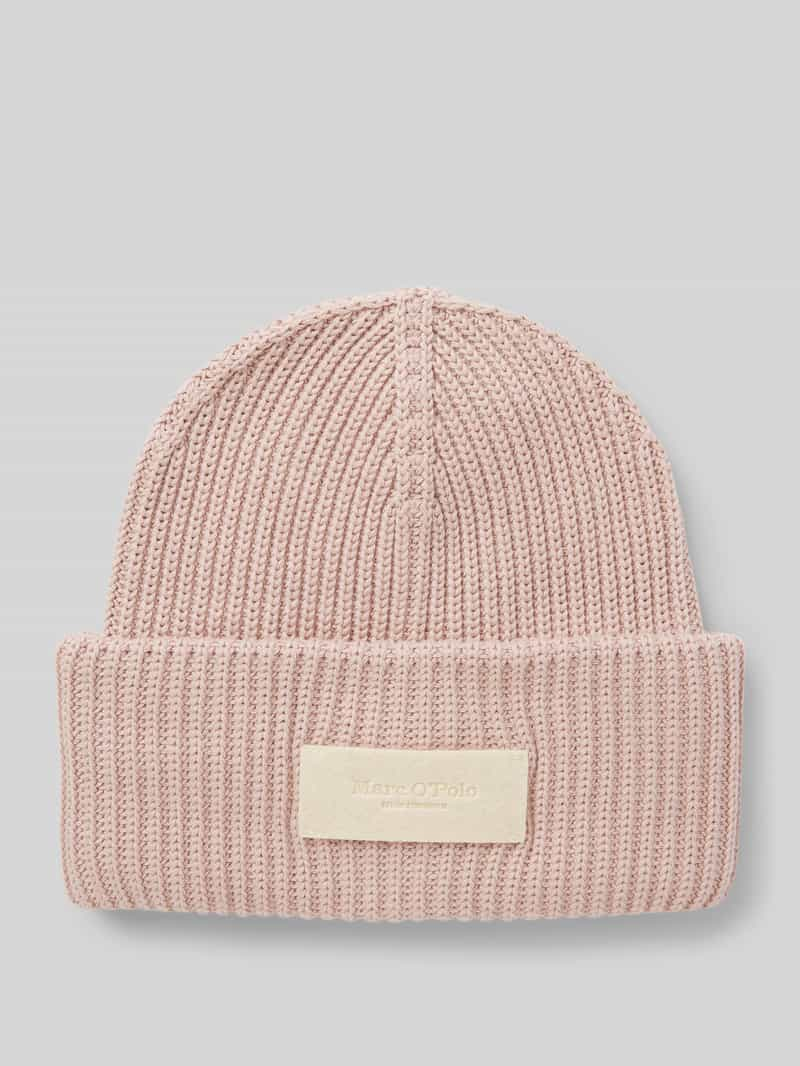 Marc O'Polo Beanie van puur katoen met labelpatch