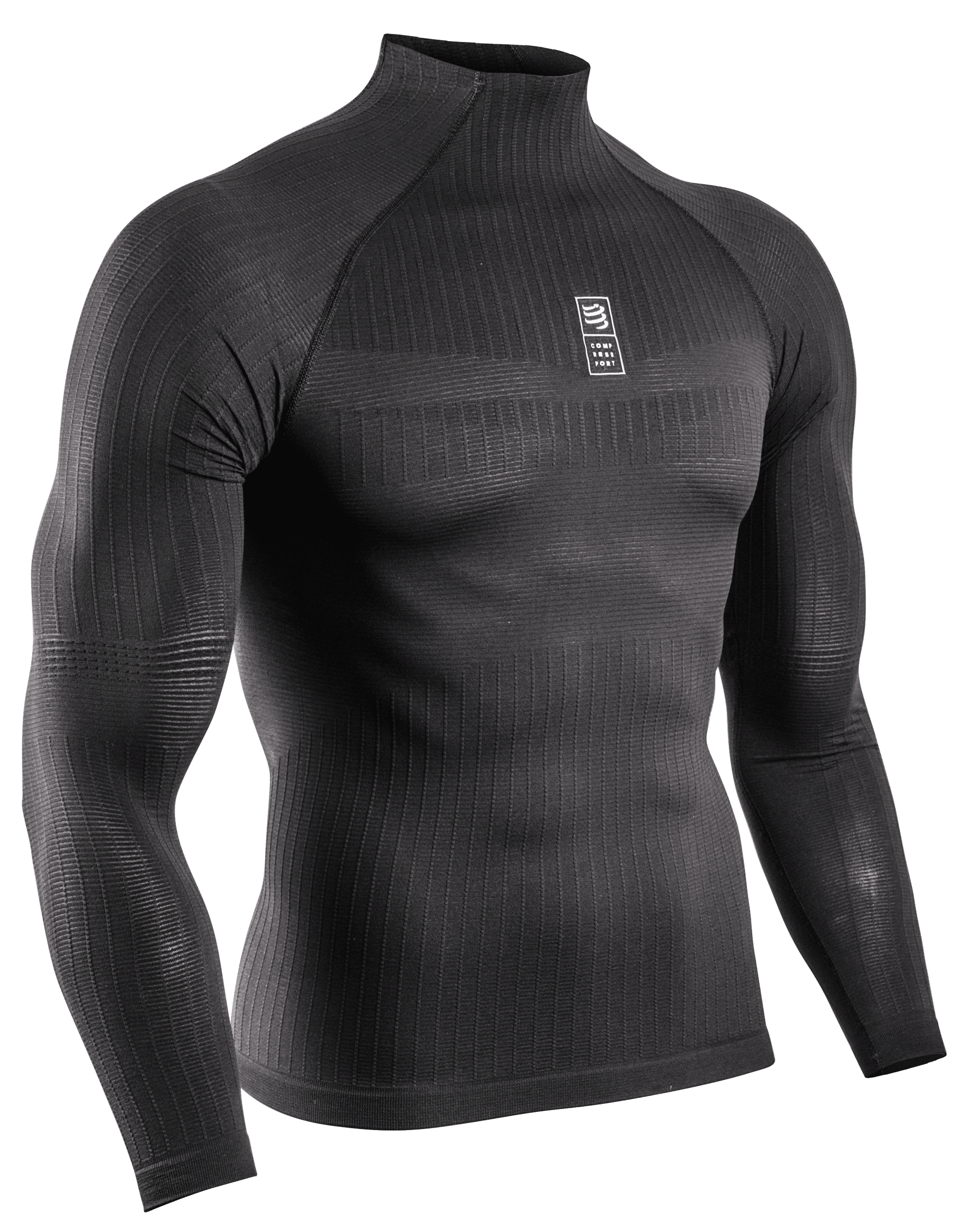 Compressport 3d thermo 110 gr ls - ZWART - Unisex