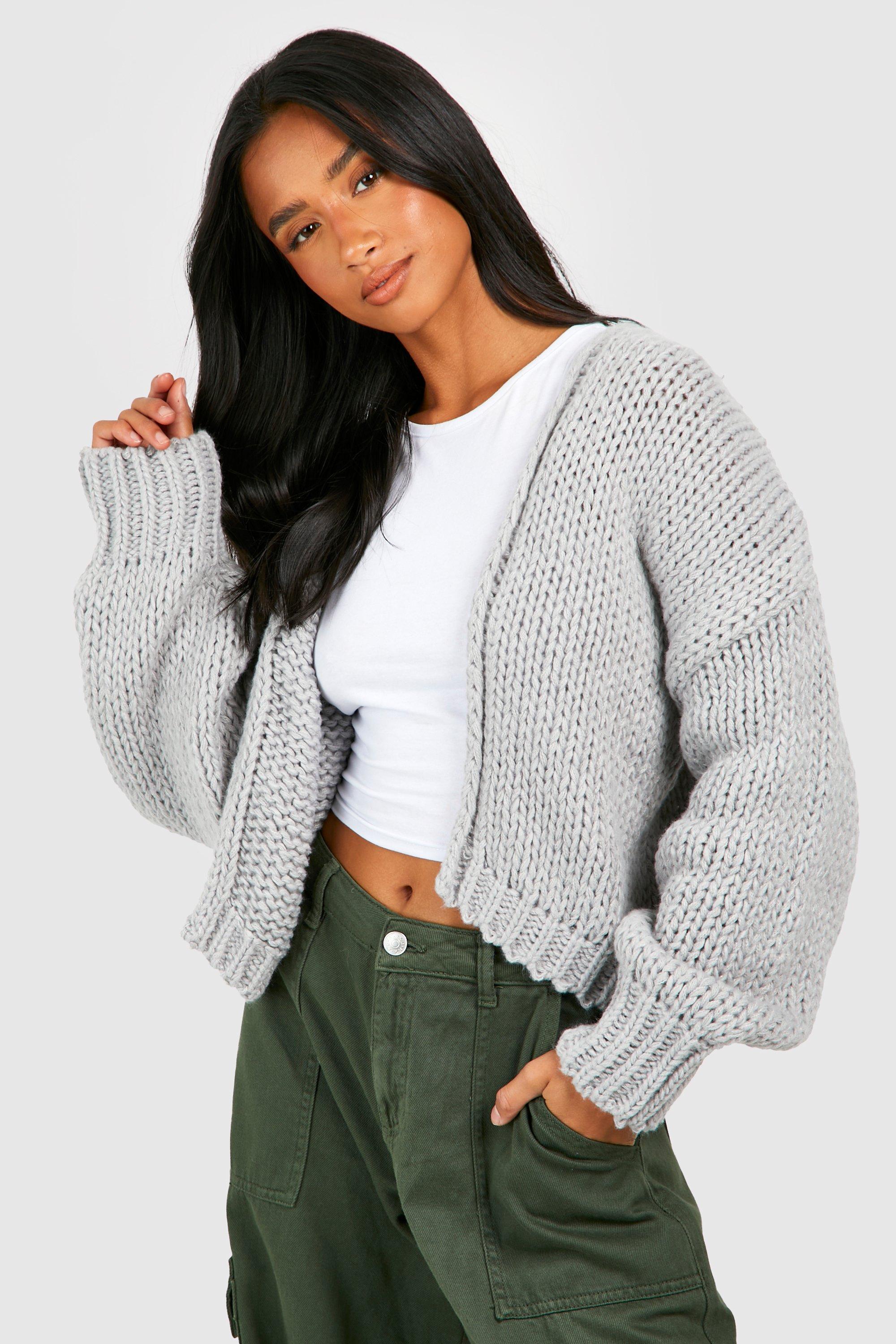 Boohoo Petite Dikke Cardigan, Grey