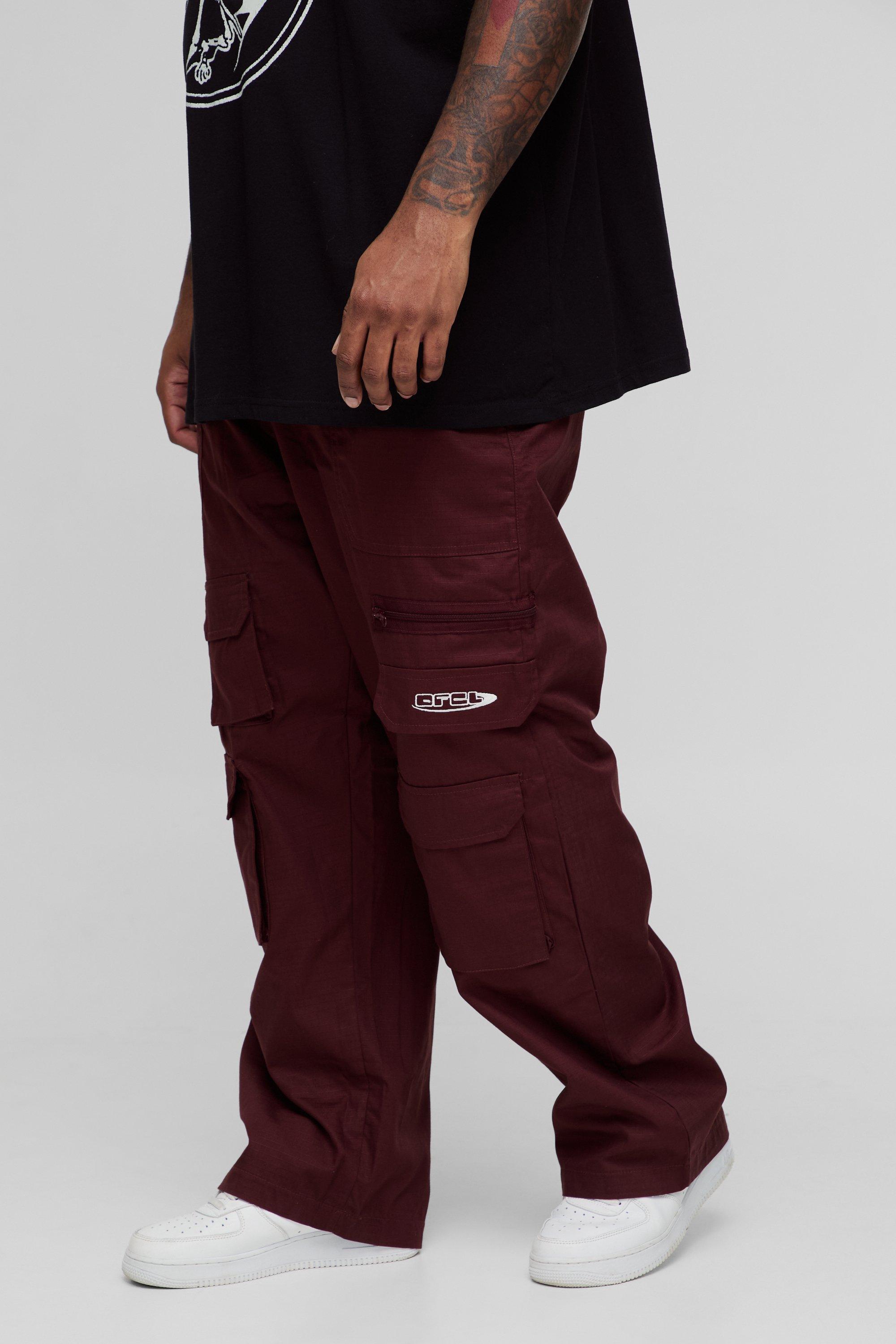 Boohoo Plus Baggy Cargo Broek Met Zakken, Chocolate