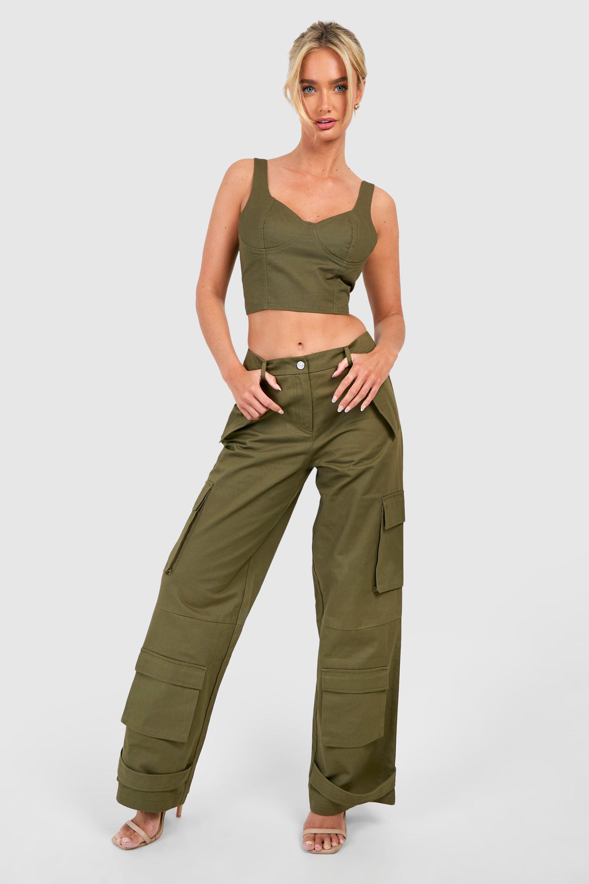 Boohoo Cargo Broek Met Zakken, Washed Khaki