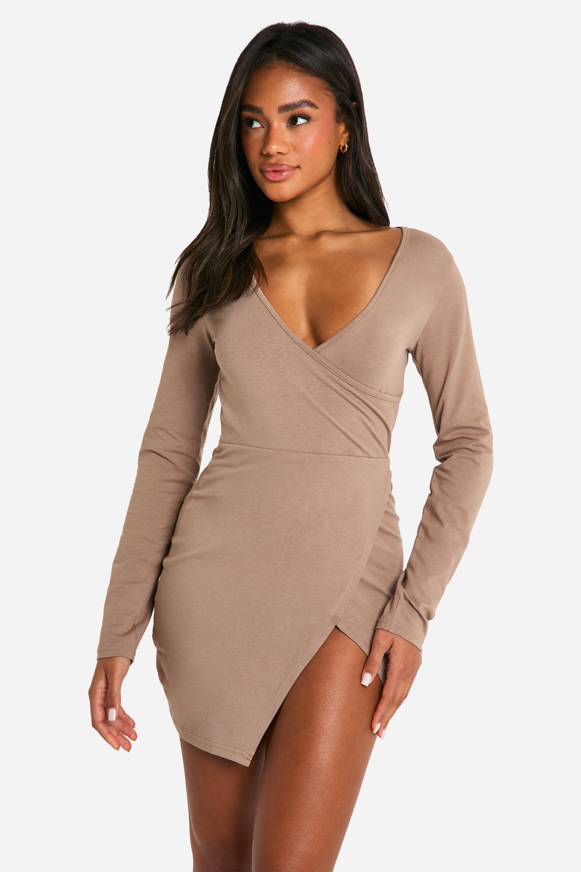 Boohoo Mini Wikkeljurk, Mocha