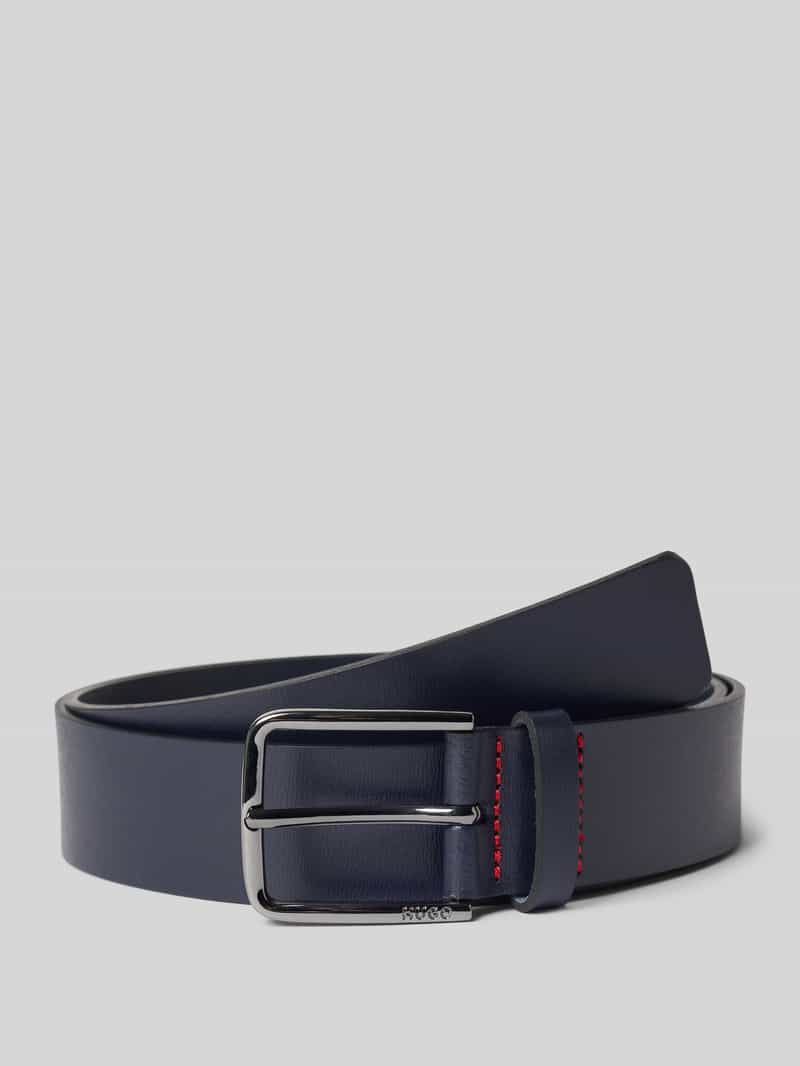 HUGO Leren riem met label in reliëf, model 'Gerik'