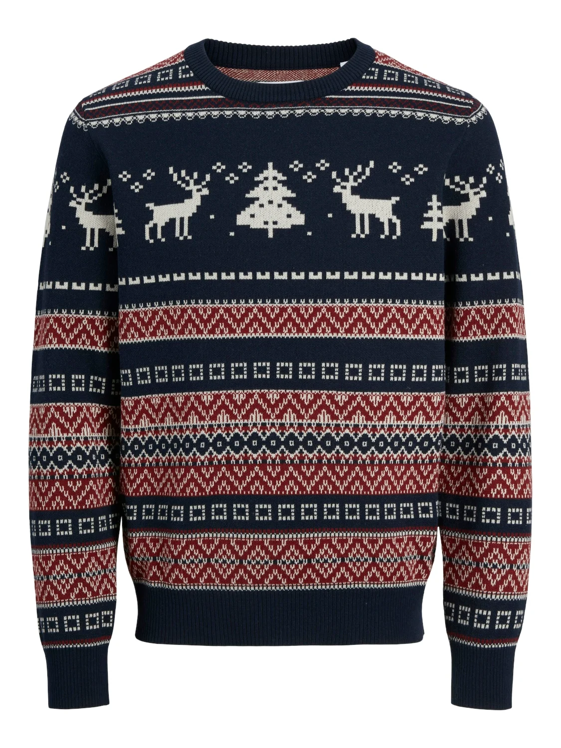 Jack & Jones Heren kersttrui jjxmas snowball blauw/rood