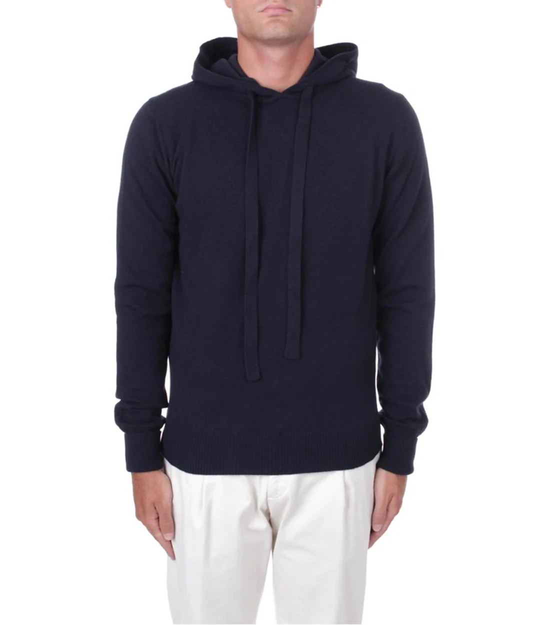 Alpha Studio Merino wol hoodie met trekkoord