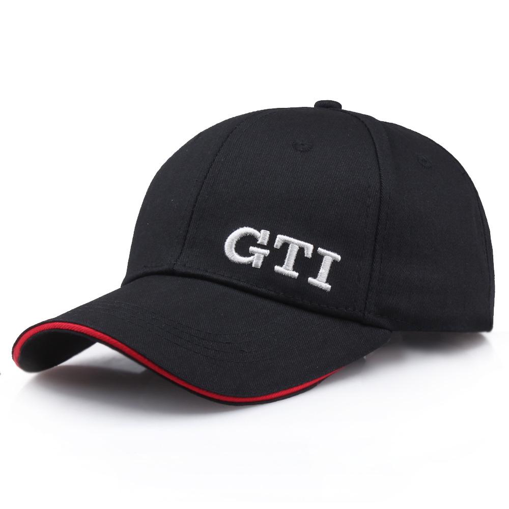 L  Trendy products are preferred Outdoor Sports Racing GTI Baseball Cap Katoen Ademend Mode Snapback Hoeden Zonnebrandcrème Zonnehoeden zwart