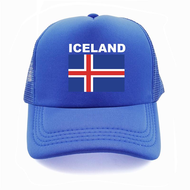 91530102MAC1XWP06K IJsland Trucker Cap Zomer Unisex Cool Land Vlag Hoed Baseball Caps Unisex Outdoor Mesh Net Caps